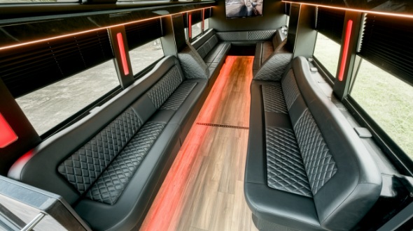 party bus rental interior warren